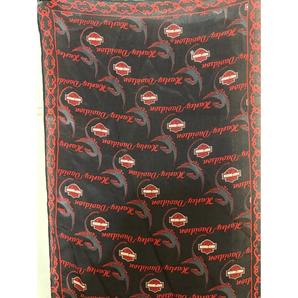 Harley-Davidson Scarf Logo Print 100 % Silk Neck Scarf Biker Bandana‎
